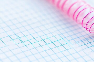Pink spiral notebook with graph paper