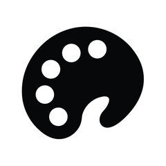 paint palette black silhouette