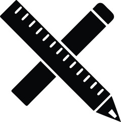pencil ruler logo icon vector illustration