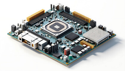 Electronic Circuit Board: High-Tech Component Detail