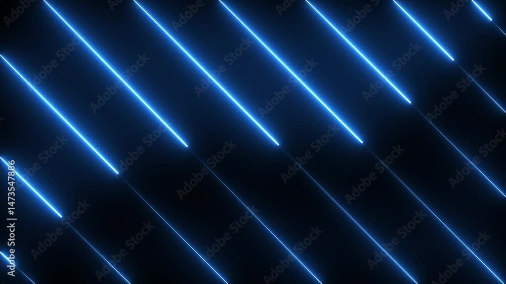Poster abstract glowing bule color neon lines motion background. abstract yellow and green color neon light