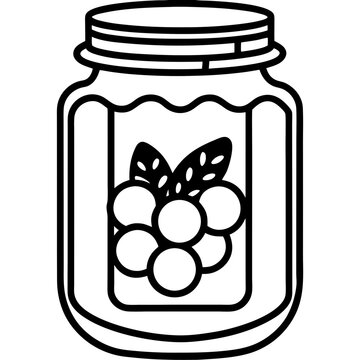 recommend clip art: Pickled Veggie Jar Icon - Clean Line Vector Art