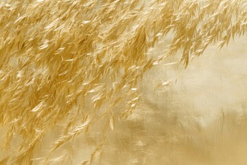 Golden grass swaying gently in soft light