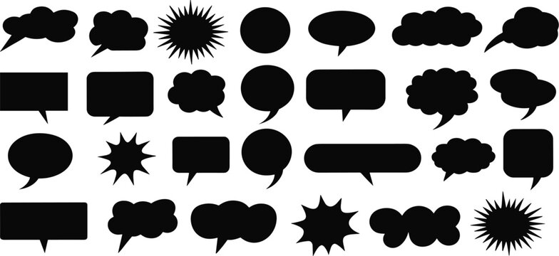 Set of Speech bouble. Speech Bubbles or Thought Bubbles Icon Pack - Illustration