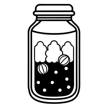 recommend clip art: Pickled Veggie Jar Icon - Clean Line Vector Art