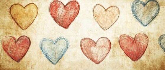 Obraz premium Diverse collection of hearts of various sizes and shades representing love and unity