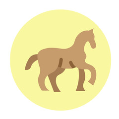 Horse Galloping Vector Flat Icon Design