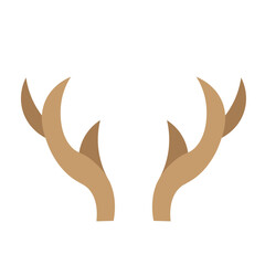 Deer Antlers Vector Flat Icon Design
