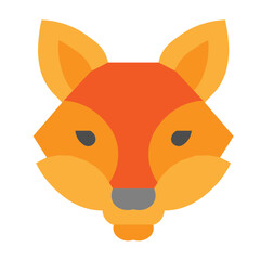 Fox Head Vector Flat Icon Design