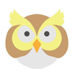 Owl Face Vector Flat Icon Design