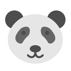 Panda Face Vector Flat Icon Design