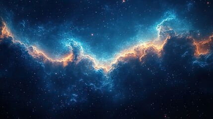 A dramatic night sky filled with a multitude of stars and the faint, ethereal glow of the Milky Way stretching across the darkness, inspiring wonder and contemplation