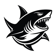 Obraz premium Shark silhouette, powerful and sleek, vector logo