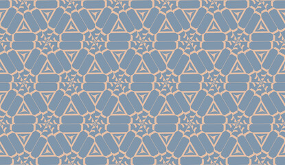 Vector illustration with modern decorative pattern in triangles style. Illusion curved line. For interior wallpaper, smart design, fashion print