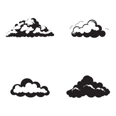 Low Clouds Silhouette Clipart Set