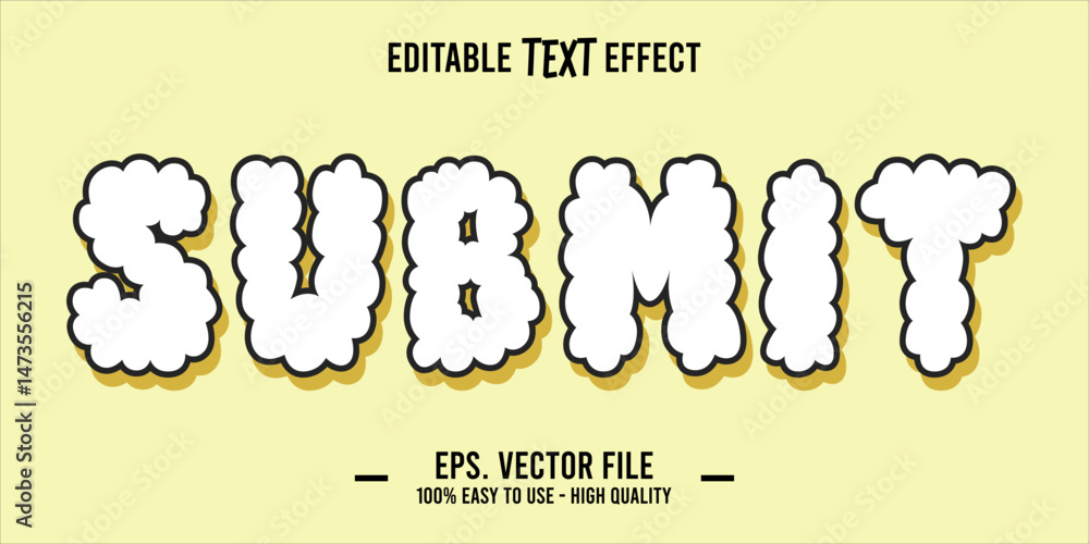 Fototapete typography submit word art illustration, editable text effect, eps file format