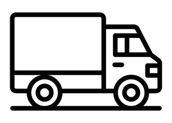 Delivery cargo truck side view. Vector illustration. Editable stroke.