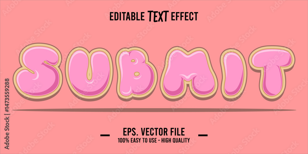 Fototapete typography submit word art illustration, editable text effect, eps file format