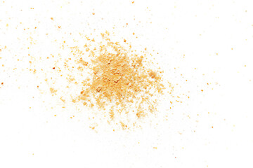 Abstract Texture of White Powder and Brown Granules Spilled on Black Background