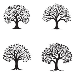 Tree Silhouette Clipart Set