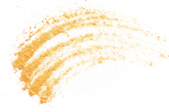 Abstract Texture of Golden Brown Powder Spilled on Black Background