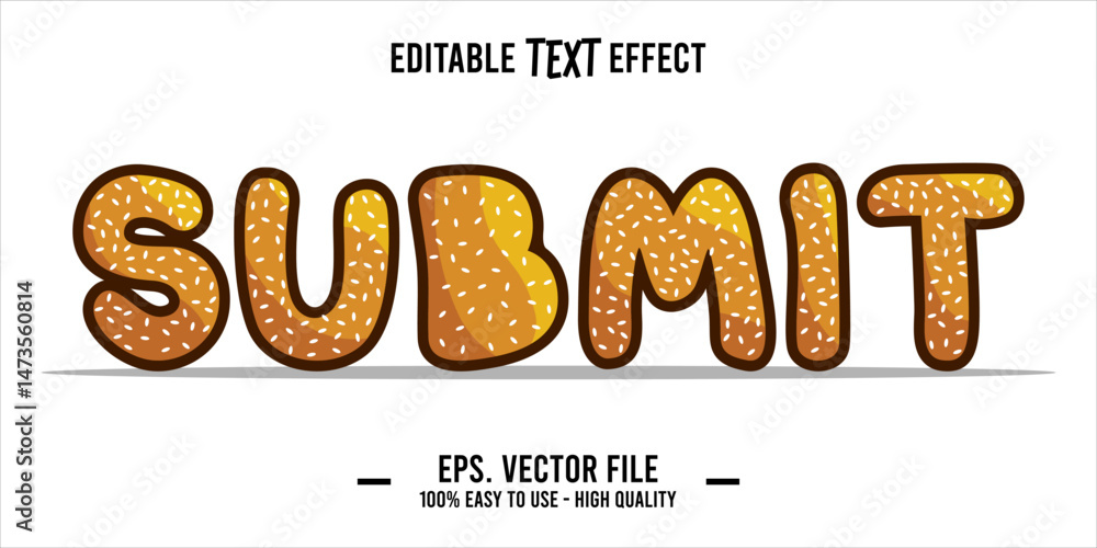 Fototapete typography submit word art illustration, editable text effect, eps file format
