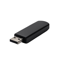 A close-up shot of a black USB flash drive, showing its sleek design and functionality. This image is perfect for illustrating concepts related to data storage, technology, and digital devices