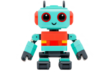 Innovative robot toy design home product photography studio close-up playful exploration of robotics and creativity