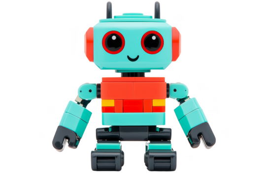 Innovative robot toy design home product photography studio close-up playful exploration of robotics and creativity