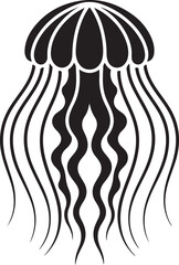 “Jellyfish Silhouette | Ocean Animal Clipart | Nautical Marine Life Vector for Prints, Tattoos & Decor”