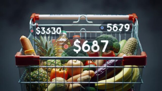 Grocery prices increasing in shopping basket