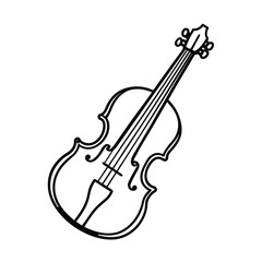 Obraz premium outline of a classical cello line art vector 