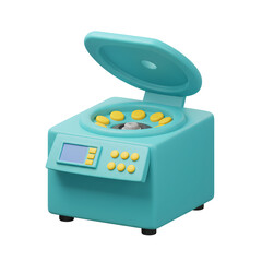 Cartoon centrifuge isolated on black background