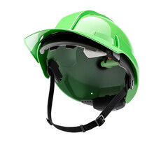 Fototapeta premium Green Construction Safety Helmet - 3D Render
