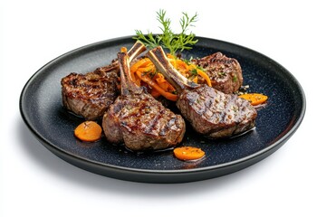 Grilled Lamb Chops with Roasted Carrots