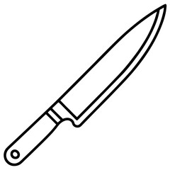 Minimalist Veggie Knife Line Art Vector