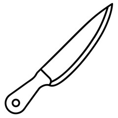Minimalist Veggie Knife Line Art Vector