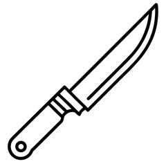 Minimalist Veggie Knife Line Art Vector