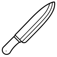Minimalist Veggie Knife Line Art Vector