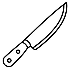 Minimalist Veggie Knife Line Art Vector