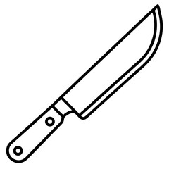 Minimalist Veggie Knife Line Art Vector