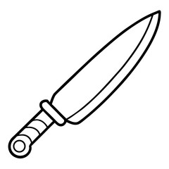 Minimalist Veggie Knife Line Art Vector