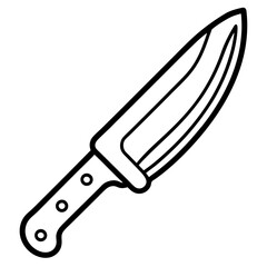 Minimalist Veggie Knife Line Art Vector