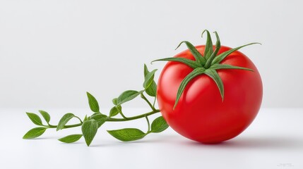 Realistic Tomato on Plan white Background