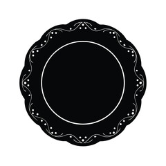 black vector silhouette vintage plate illustration 