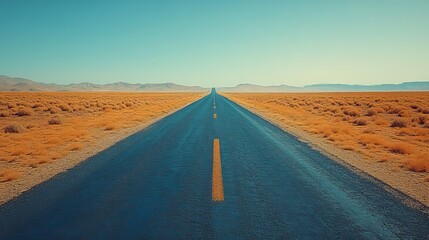 A minimalist photograph of a long, empty road stretching towards the horizon under a vast, open sky, suggesting a journey and the unknown future