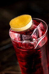 Elegant luxury cocktail in front of dark background