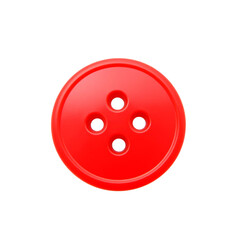 Fototapeta premium Close-up of a bright red button with four holes