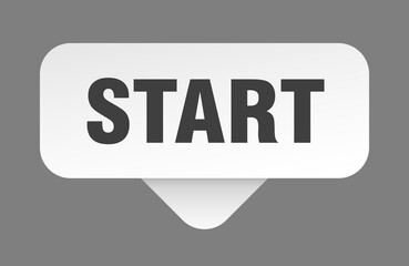start sticker. start sign isolated on gray background