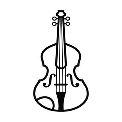 outline of a classical cello line art vector